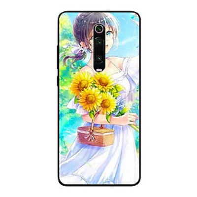 Ốp Lưng in cho Xiaomi Redmi K20 Mẫu Nàng Váy Trắng Hướng Dương - Hàng Chính Hãng