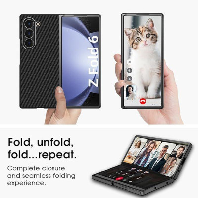 Ốp Lưng Sợi Carbon Chống Sốc Cho Samsung Z Fold 6, Z Fold 5 hiệu X-Level Nanofiber Siêu Mỏng Chống Bám Vân Tay Bảo Vệ Camera - Hàng chính hãng