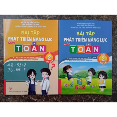 Sách - Combo Bài tập phát triển năng lực môn toán lớp 2 (Tập 1 + Tập 2)