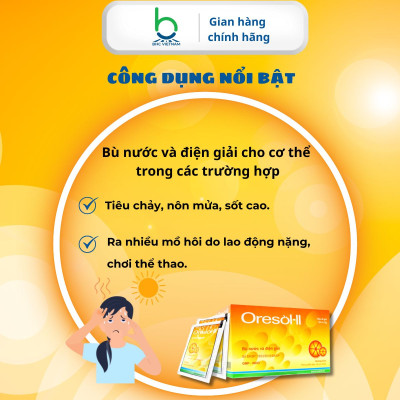 Bột Pha ORESOL-II Bù Nước Và Điện Giải Phù Hợp Với Người Chơi Thể Thao, Lao Động Nặng - 40 gói