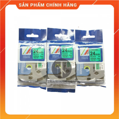 Nhãn In Brother Tz2-751 - Đen nền xanh lá 24mm x 8m - Hàng nhập khẩu