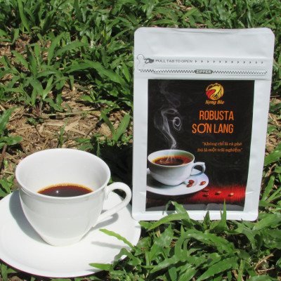 Cafe Robusta nguyên chất 100% rang mộc Sơn Lang Gia Lai gói 250g
