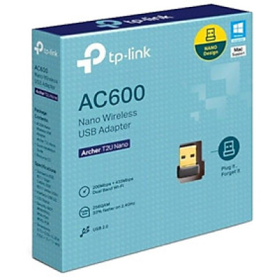 USB mạng Wi-Fi băng tần kép - Archer T2U Nano - TP-Link T2U Nano - Bộ chuyển đổi USB Wi-Fi Nano AC600 - Hàng Chính Hãng