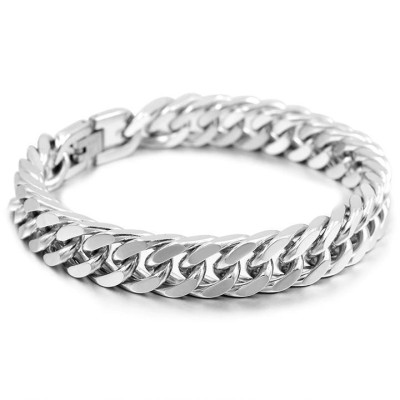 Vòng tay nam - Lắc tay nam titan kiểu lặc đôi titan cao cấp khóa bộ cao cấp inox trangsucpt PTLTNA15