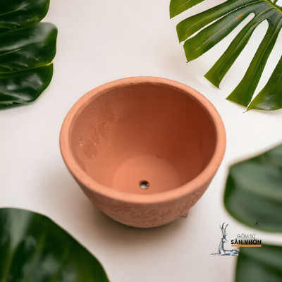 Chậu Gốm Hình Vót Vân Hoa Mặt Trời D16cm X H16cm