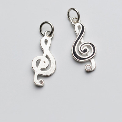 Combo 2 cái charm bạc hình nốt nhạc treo - Ngọc Quý Gemstones