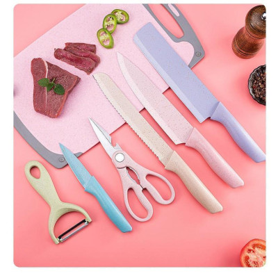 Combo 2 Bộ Dao Lúa Mạch Nhà Bếp Kitchen 6 Món