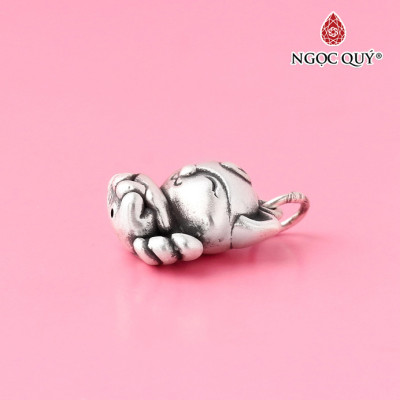 Charm bạc treo hồ ly cười - Ngọc Quý Gemstones