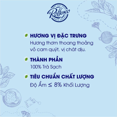 Trà Xanh Lài ROFFESCO PREMIUM JASMINE TEA Vị Chát Nhẹ Hậu Ngọt Túi 400g