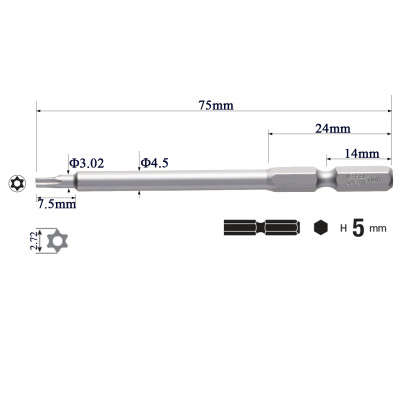Mũi vặn vít hoa thị (rỗng tâm) No.N - Vessel (Nhật Bản)