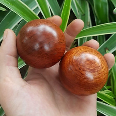 2 Bi lăn tay gỗ hương quả tròn 5 cm