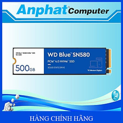 Ổ cứng SSD WD Blue SN580 500GB NVMe PCIe Gen4 x4 ( WDS500G3B0E ) - Hàng Chính Hãng