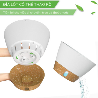 Chậu treo tự tưới MONROVIA cho cây trong nhà và ngoài trời decor không gian sống, có móc treo sắc