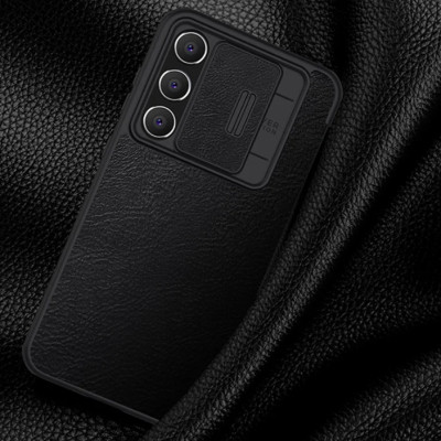 Bao da cho SamSung Galaxy S23 FE chính hãng Nillkin QIN có nắp trượt bảo vệ camera sau - Hàng chính hãng