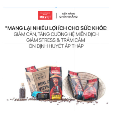 MR.VIET Cà Phê Đường Phố - Cà Phê Rang Xay Túi 250g