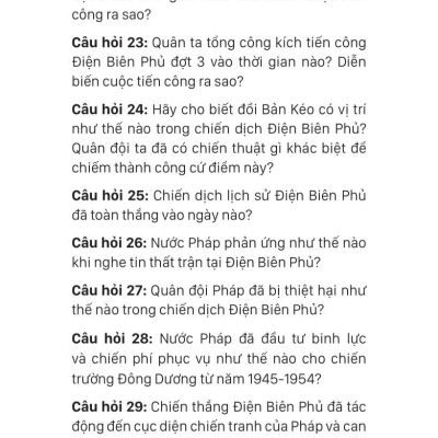 Kỉ Niệm 70 Năm Chiến Thắng Điện Biên Phủ - 70 Câu Hỏi-Đáp Về Chiến Thắng Điện Biên Phủ