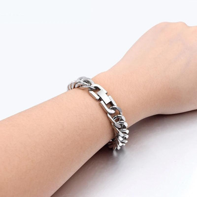 Vòng tay nam - Lắc tay nam titan kiểu lặc đôi titan cao cấp khóa bộ cao cấp inox trangsucpt PTLTNA15