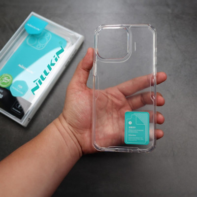 Ốp lưng TPU chống sốc lưng PC cường lực cho iPhone 15 Pro Max, 15 Pro, iP 15, 15 Plus hiệu Nillkin Nature Pro - Mỏng 0.6mm, đệm khí 4 góc, gờ bảo vệ camera - Hàng nhập khẩu