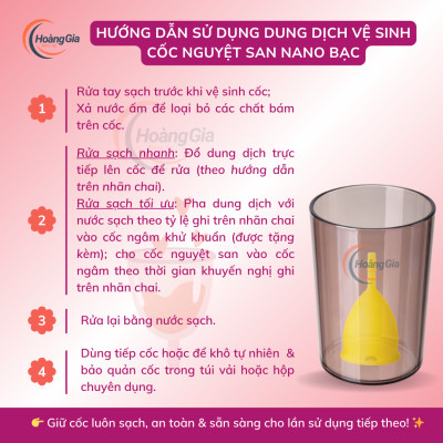 Dung Dịch Vệ Sinh Cốc Nguyệt San Nano Bạc - Làm Sạch, Khử Khuẩn Dịu Nhẹ & An Toàn, Không Kích Ứng