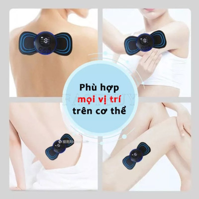 Miếng Massage Xung Điện Cổ Vai Gáy, Bắp Tay, Lưng Bằng Sung Điện đỡ đau Nhức Hiệu Qủa -Máy mat sa thân hình 10 Chế Độ - HÀNG CHÍNH HÃNG MINIIN