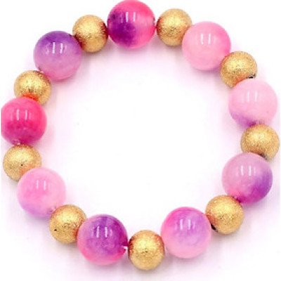 Vòng tay chuỗi hạt - đá thạch anh hồng tím 12 ly VTAHIHVM1 - hợp mệnh Hỏa, mệnh Thổ