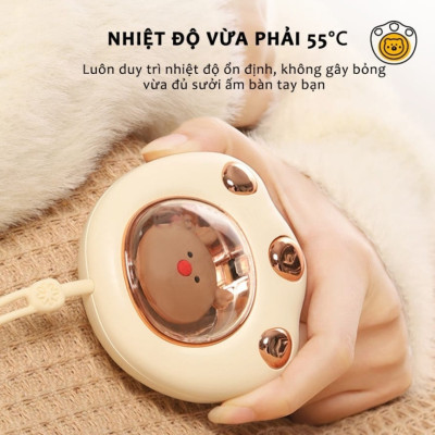 Máy Sưởi Mini Cầm Tay Máy Sưởi Cầm Tay Đa Chức Năng Thông Minh Nhỏ Gọn Bỏ Túi Hình Tay Mèo Giao Màu Ngẫu Nhiên