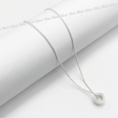 Dây Chuyền Bạc Nữ Hình Tròn Full Đá Bạc Hiểu Minh DMD544