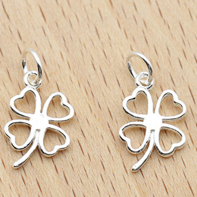 Combo 3 cái charm bạc cỏ 4 lá treo - Ngọc Quý Gemstones