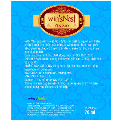 Thùng 72 lọ Nước Yến Sào win