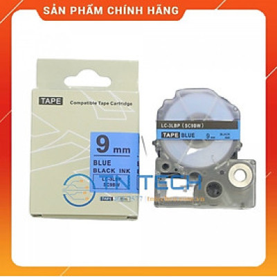Nhãn in TEPRA - EPSON LC-3LBP (SC9BW) – Chữ đen nền xanh dương 9MM X 8M  - Dùng cho máy in nhãn TEPRA - EPSON [Hàng nhập khẩu]