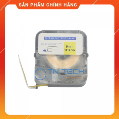 Nhãn in PUTY PT-1009Y - Chữ đen nền vàng 9MM x 8M - Dùng cho máy in ống PUTY PT-1010 [Hàng nhập khẩu]