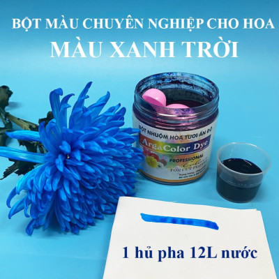Thuốc Bột Nhuộm Hoa Tươi màu thực phẩm Ấn Độ (Combo 3 hộp tùy màu) giúp đổi màu hoa cắt cành (1 hủ pha 12L nước màu)