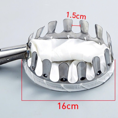 Vợt hái trái cây trên cao 16cm đa năng kèm túi vải - dụng cụ hái hoa quả kim loại siêu bền đẹp