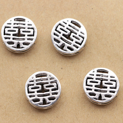 Charm bạc chữ hỷ tròn xỏ ngang - Ngọc Quý Gemstones