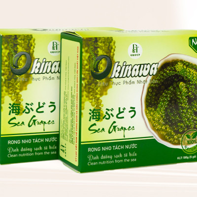 Rong Nho Tách Nước OKINAWA Hộp 100g (5 Gói x 20g) Giàu Dinh Dưỡng