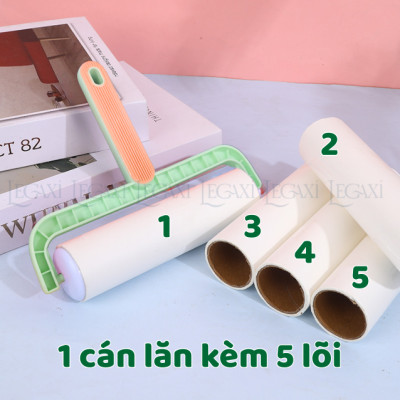 Combo Cây Lăn Bụi Cỡ Lớn 16cm, Kèm 5 Lõi Keo Siêu Dính, Tay Cầm Chắc Chắn, Cây Lăn Lông Mèo, Lông Vật Nuôi, Lăn Bụi Quần Áo, Ga Giường