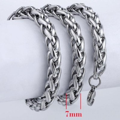 Dây chuyền titan nam cao cấp thời trang rẻ inox thép không gỉ kiểu bông dừa trangsucpt 7mm PTDCNA170
