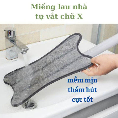 Bông Lau Nhà Chữ X, Miếng Thay Đầu Lau Nhà Chữ X Bề Mặt Sợi Lông Thấm Hút Tốt