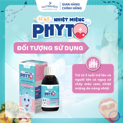 Siro nhiệt miệng Phyto hỗ trợ giảm nguy cơ nhiệt miệng, chảy máu cam do nóng nhiệt (120ml)- Nutramed