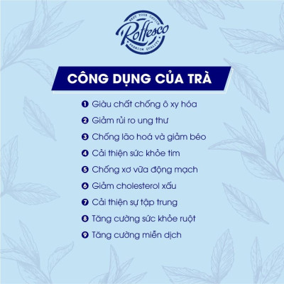 Trà Xanh Lài ROFFESCO PREMIUM JASMINE TEA Vị Chát Nhẹ Hậu Ngọt Túi 400g
