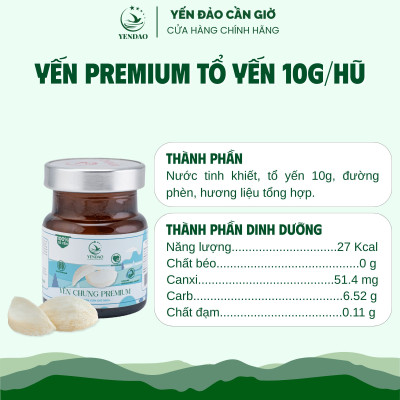 Yến Đảo - Tổ Yến Chưng Premium Dòng Cao Cấp Hàm Lượng Yến Cao Giàu Dinh Dưỡng Dạng Lốc 8 Hũ