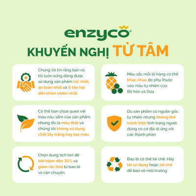 Combo 2 chai nước lau sàn sinh học ENZYCO 2L - Chiết xuất Bồ hòn và Enzyme Dứa