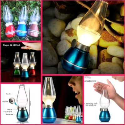 1 ĐÈN LED DẦU ĐIỆN TRANG TRÍ KIỂU CỔ CẢM BIẾN THỔI BẬT TẮT CHẠM BẬT TẮT CỰC ĐẸP 