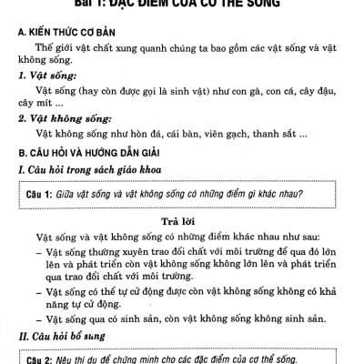 Đề Học Tốt Sinh Học Lớp 6