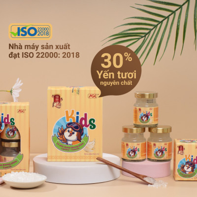 Yến Kiều Kids - Yến sào chưng sẵn cho trẻ nhỏ - Thành phần yến 30% -  Hỗ trợ tốt cho hệ tiêu hóa, hỗ trợ tốt cho sức khỏe