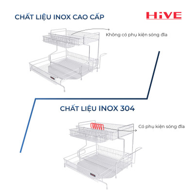 GIÁ ÚP CHÉN BÁT HiVE NEW 2 TẦNG INOX
