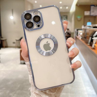 Ốp lưng dành cho iPhone 11 Pro, 11, 11 Pro Max, 12 Pro, 12, 12 Pro Max, 13 Pro, 13 Pro Max, Xs Max, Xs, 14, 14 Plus, 14 Pro , 14 Pro Max viền màu hở logo Táo sang trọng - Hàng chính hãng