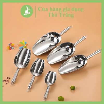 Dụng cụ xúc đá - xẻng xúc thực phẩm đa năng inox không gỉ nhiều kích thước