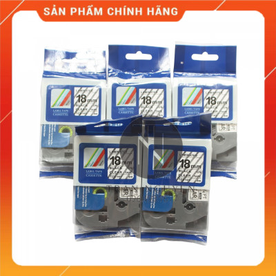 Nhãn In đa lớp Tz2-141 - Đen nền trong 18mm x 8m - Hàng nhập khẩu