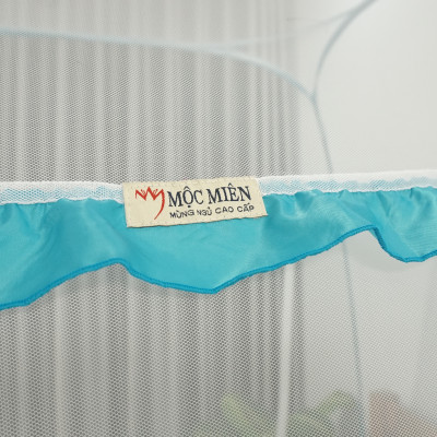 Mùng Chụp Màn Chụp Tự Bung Đỉnh Rộng Cao Cấp 1m6x2m có viền chân - Mộc Miên ( có 2 Cửa)